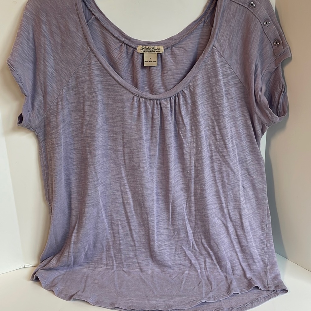 Lucky Brand scoop neck cap sleeve super lightweight knit top size large
